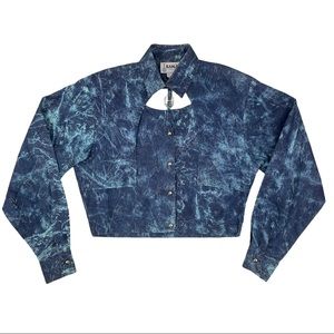 80s Retro Western Cropped Denim Top